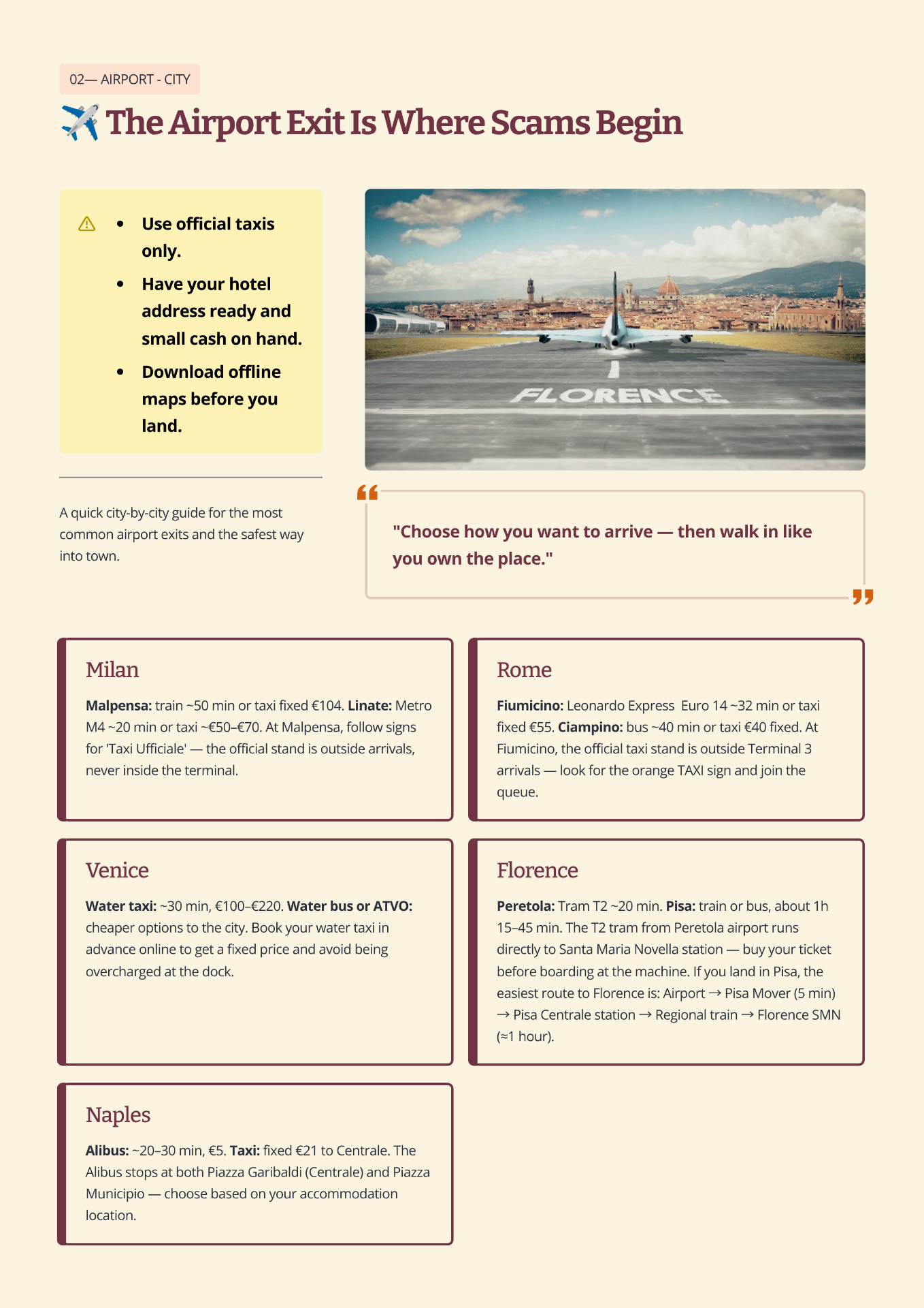 Sample page: Airport → City