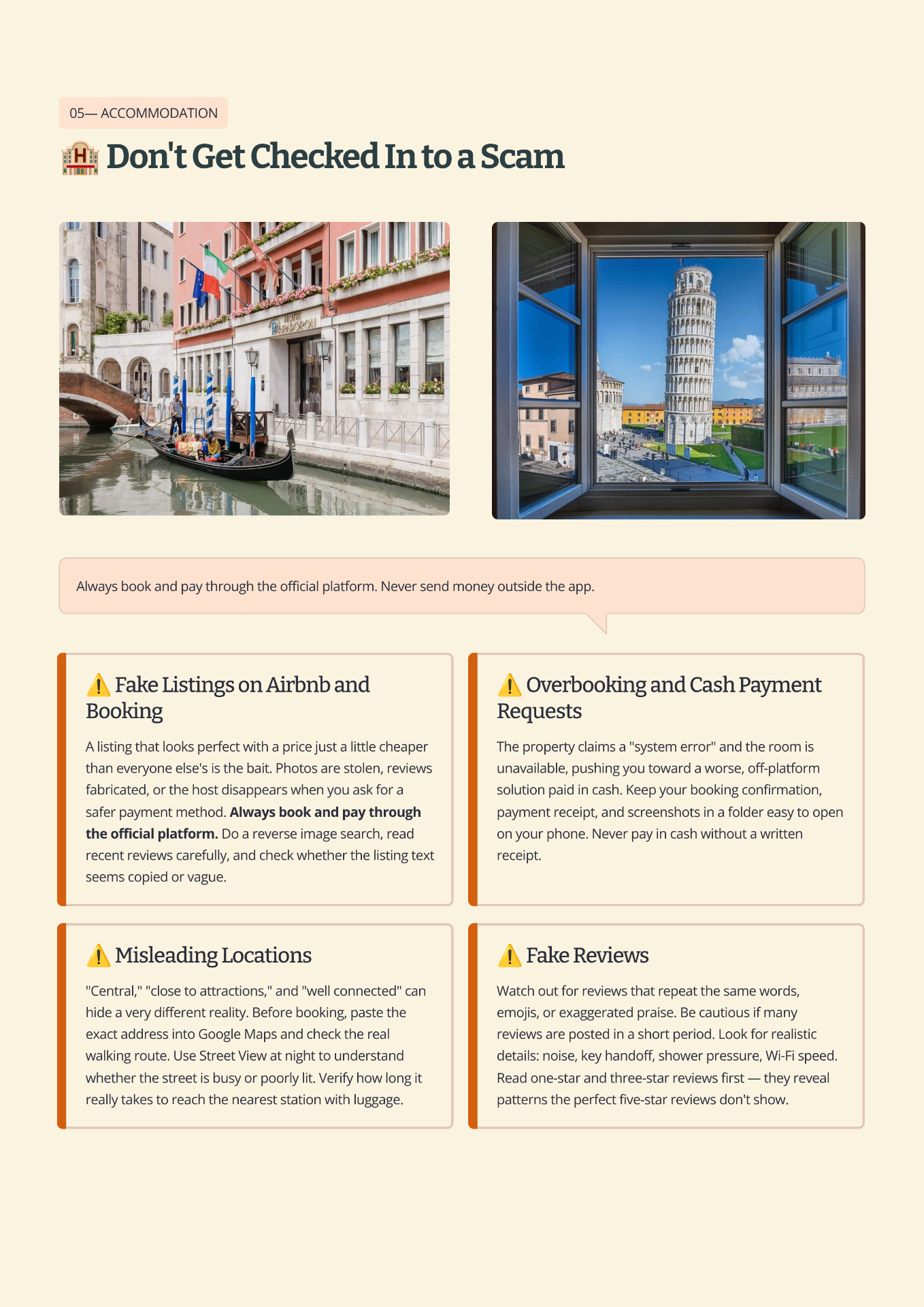 Sample page: Accommodation scams